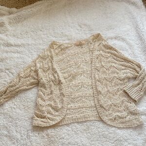 Pink Republic Cream Open-Knit Cardigan